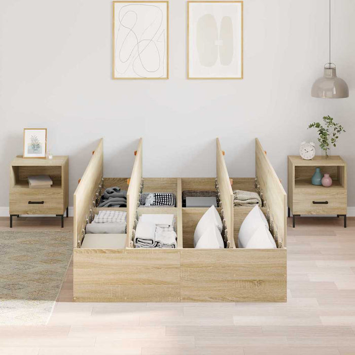 Cadru de pat Stejar sonoma 200 x 120 x 31.5 cm Lemn compozit - WALTI WALTI