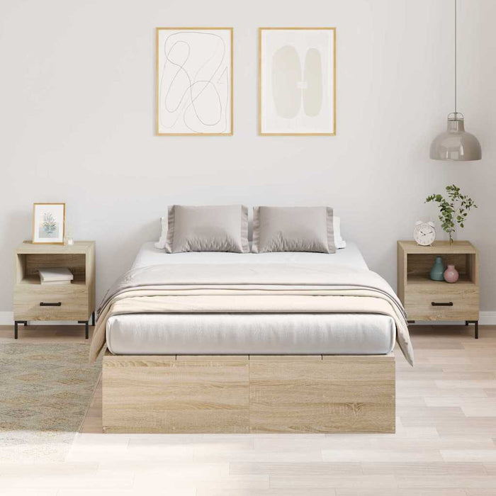 Cadru de pat Stejar sonoma 200 x 120 x 31.5 cm Lemn compozit - WALTI WALTI