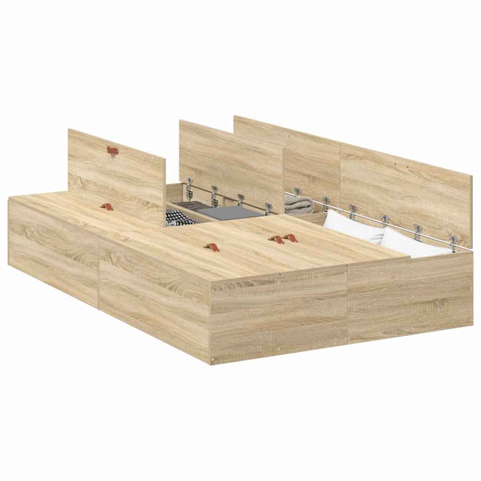 Cadru de pat Stejar sonoma 200 x 120 x 31.5 cm Lemn compozit - WALTI WALTI