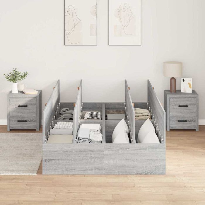 Cadru de pat sonoma gri 200 x 120 x 31.5 cm Lemn compozit - WALTI WALTI