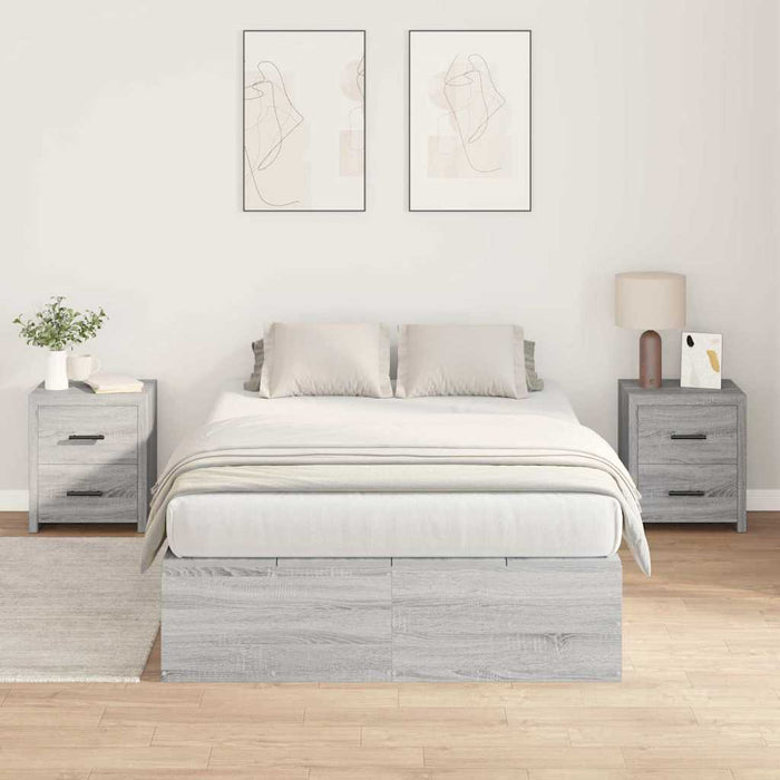 Cadru de pat sonoma gri 200 x 120 x 31.5 cm Lemn compozit - WALTI WALTI