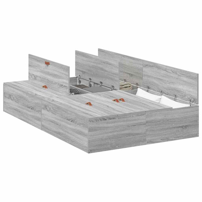 Cadru de pat sonoma gri 200 x 120 x 31.5 cm Lemn compozit - WALTI WALTI