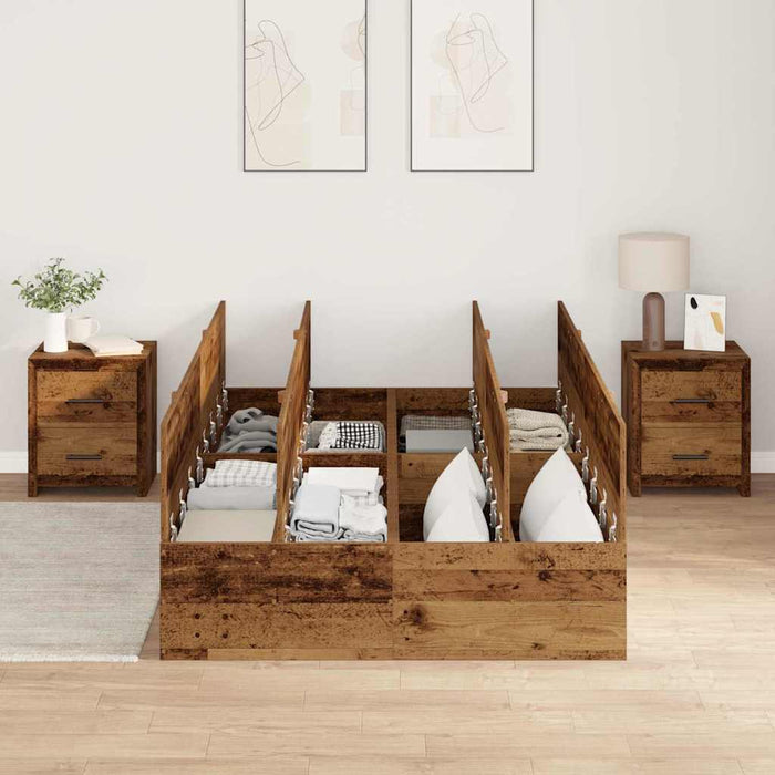 Cadru de pat Lemn vechi 200 x 120 x 31.5 cm Lemn compozit - WALTI WALTI