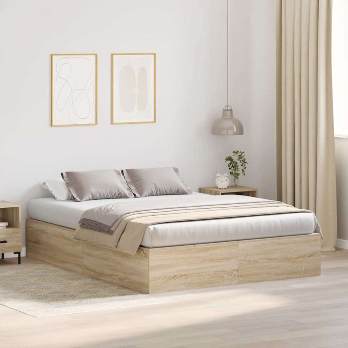 Cadru de pat Stejar sonoma 200 x 140 x 31.5 cm Lemn compozit - WALTI WALTI