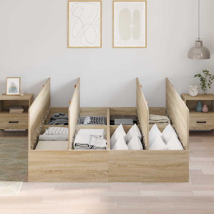 Cadru de pat Stejar sonoma 200 x 140 x 31.5 cm Lemn compozit - WALTI WALTI