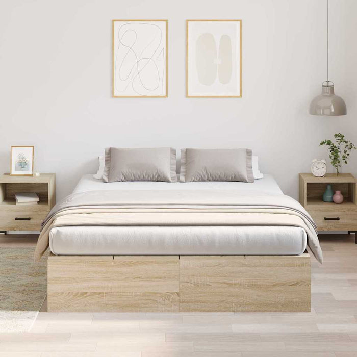 Cadru de pat Stejar sonoma 200 x 140 x 31.5 cm Lemn compozit - WALTI WALTI