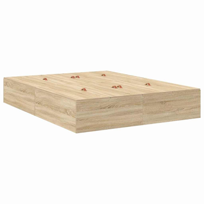 Cadru de pat Stejar sonoma 200 x 140 x 31.5 cm Lemn compozit - WALTI WALTI