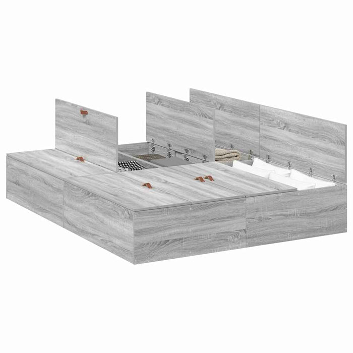 Cadru de pat sonoma gri 200 x 150 x 31.5 cm Lemn compozit - WALTI WALTI