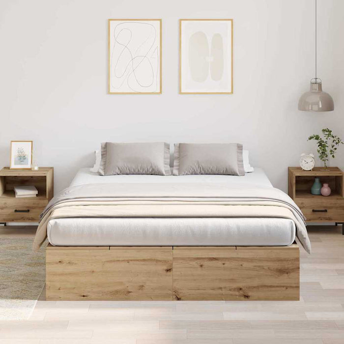 Cadru de pat stejar artizanal 200 x 150 x 31.5 cm Lemn compozit - WALTI WALTI