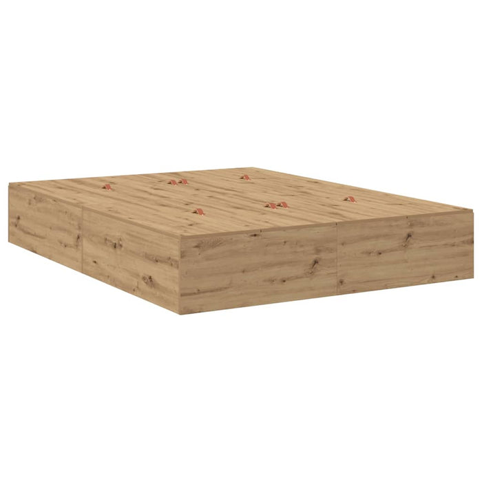 Cadru de pat stejar artizanal 200 x 150 x 31.5 cm Lemn compozit - WALTI WALTI