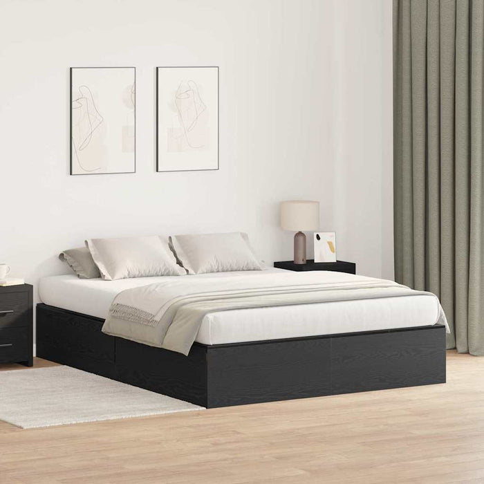 Cadru de pat Stejar negru 200 x 160 x 31.5 cm Lemn compozit - WALTI WALTI