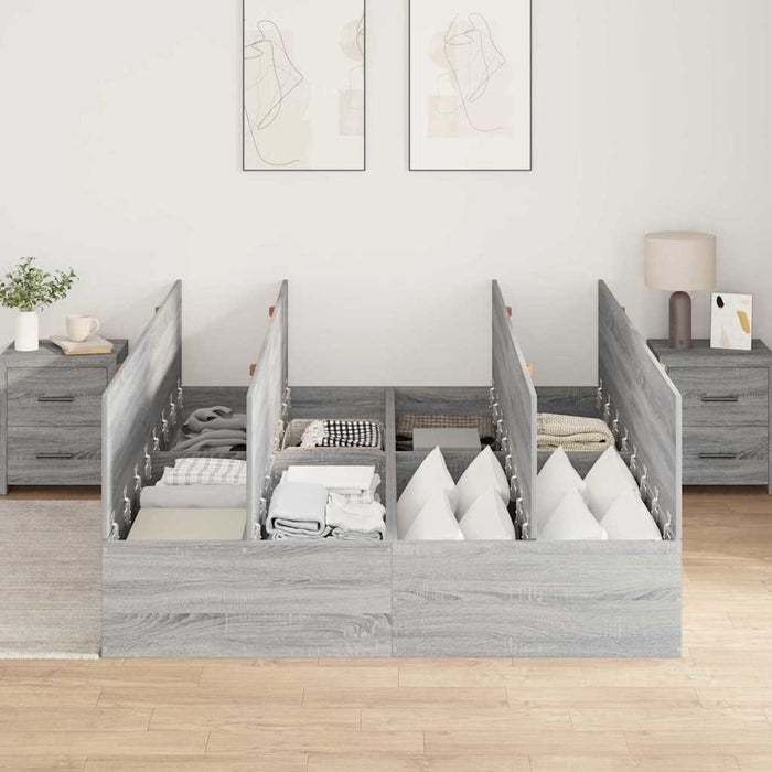 Cadru de pat sonoma gri 200 x 160 x 31.5 cm Lemn compozit - WALTI WALTI