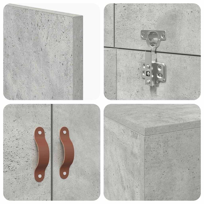 Cadru de pat Gri beton 190 x 75 x 31.5 cm Lemn compozit - WALTI WALTI