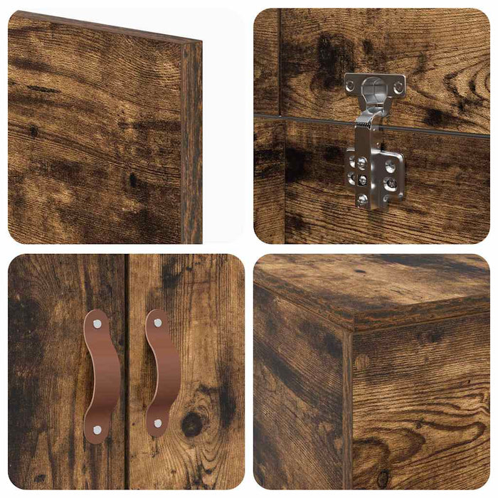 Cadru de pat Stejar afumat 190 x 75 x 31.5 cm Lemn compozit - WALTI WALTI