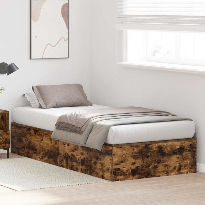 Cadru de pat Stejar afumat 190 x 75 x 31.5 cm Lemn compozit - WALTI WALTI