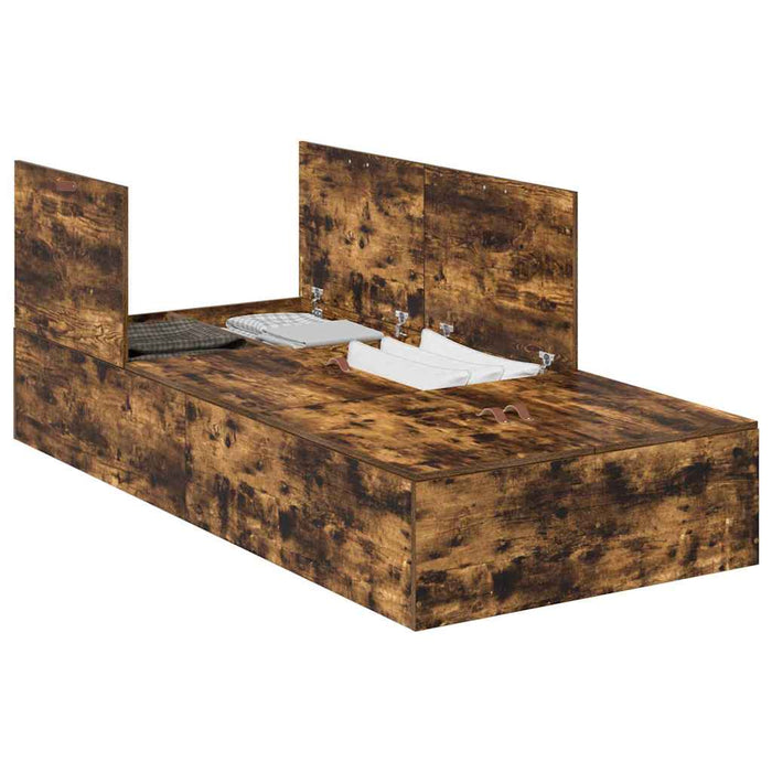 Cadru de pat Stejar afumat 190 x 75 x 31.5 cm Lemn compozit - WALTI WALTI