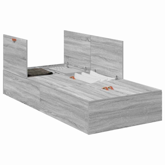 Cadru de pat sonoma gri 190 x 75 x 31.5 cm Lemn compozit - WALTI WALTI