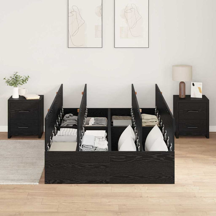 Cadru de pat Stejar negru 190 x 120 x 31.5 cm Lemn compozit - WALTI WALTI