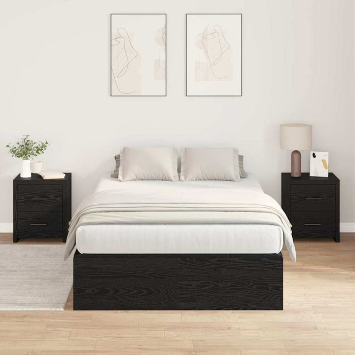 Cadru de pat Stejar negru 190 x 120 x 31.5 cm Lemn compozit - WALTI WALTI