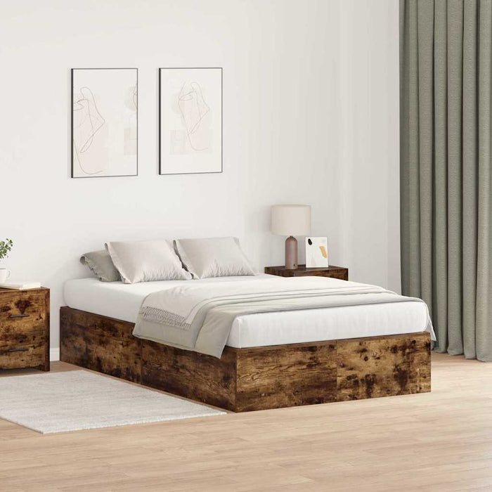 Cadru de pat Stejar afumat 190 x 120 x 31.5 cm Lemn compozit - WALTI WALTI