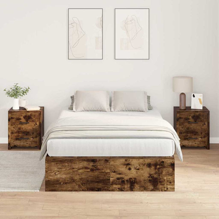 Cadru de pat Stejar afumat 190 x 120 x 31.5 cm Lemn compozit - WALTI WALTI