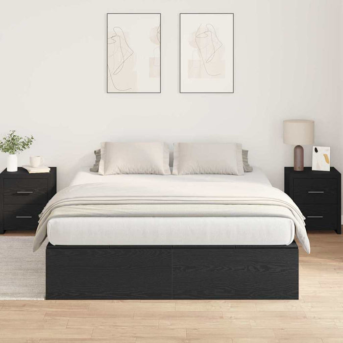 Cadru de pat Stejar negru 190 x 140 x 31.5 cm Lemn compozit - WALTI WALTI
