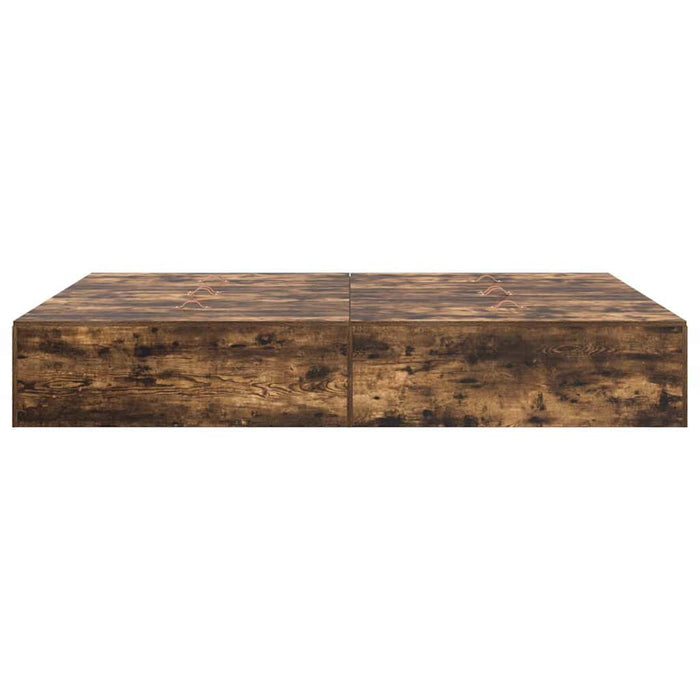Cadru de pat Stejar afumat 190 x 140 x 31.5 cm Lemn compozit - WALTI WALTI
