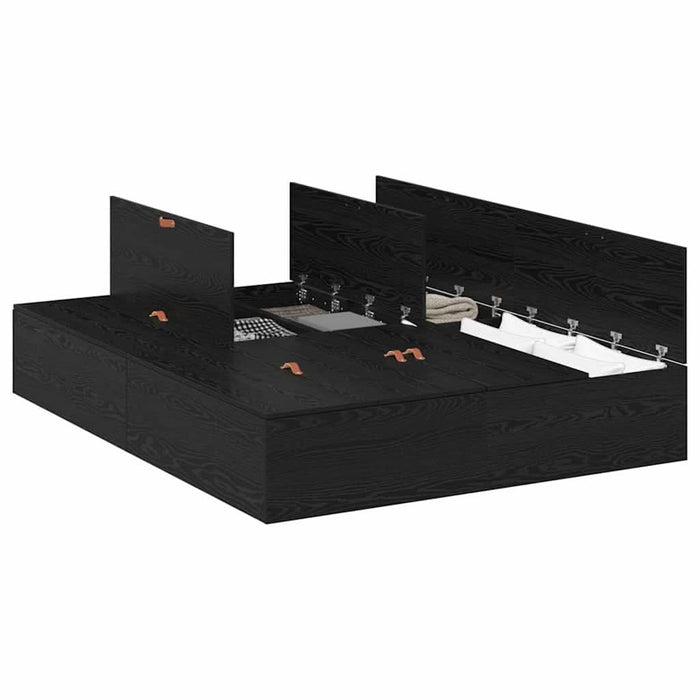 Cadru de pat Stejar negru 190 x 135 x 31.5 cm Lemn compozit - WALTI WALTI