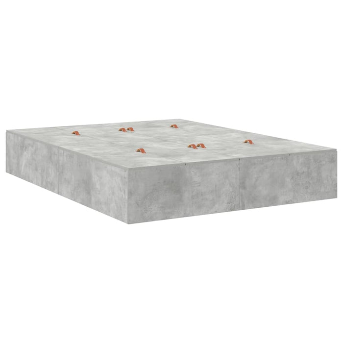 Cadru de pat Gri beton 190 x 135 x 31.5 cm Lemn compozit - WALTI WALTI