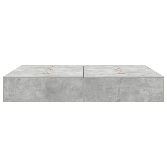 Cadru de pat Gri beton 190 x 135 x 31.5 cm Lemn compozit - WALTI WALTI