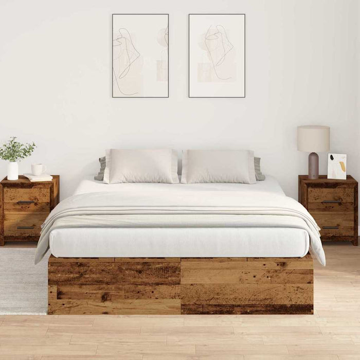 Cadru de pat Lemn vechi 190 x 135 x 31.5 cm Lemn compozit - WALTI WALTI