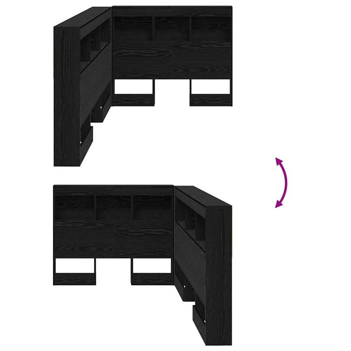 Tăblie de depozitare cu raft Stejar negru 80 cm Lemn compozit - WALTI WALTI