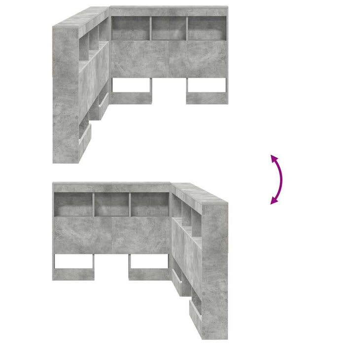 Tăblie de depozitare cu raft Gri din beton 90 cm Lemn compozit WALTI