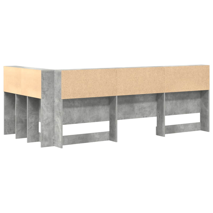 Tăblie de depozitare cu raft Gri din beton 100 cm Lemn compozit WALTI
