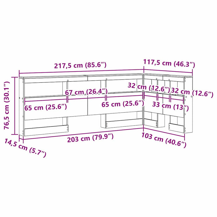 Tăblie de depozitare cu raft Lemn vechi 100 cm Lemn compozit - WALTI WALTI