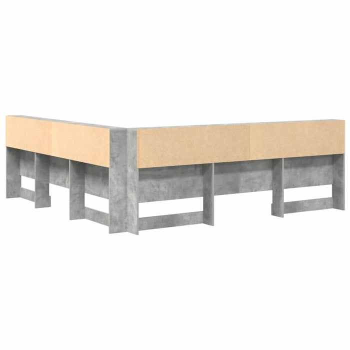 Tăblie de depozitare cu raft Gri beton 200 cm Lemn compozit - WALTI WALTI