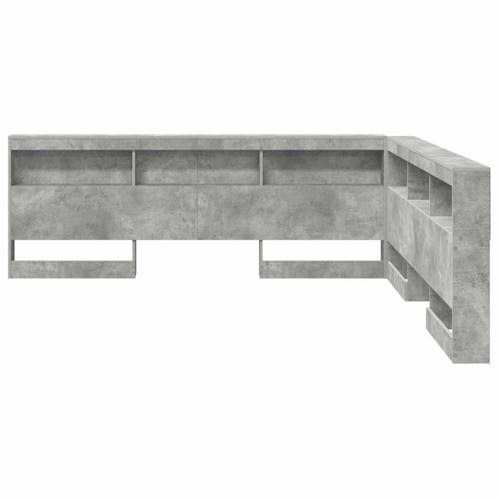 Tăblie de depozitare cu raft Gri beton 200 cm Lemn compozit - WALTI WALTI