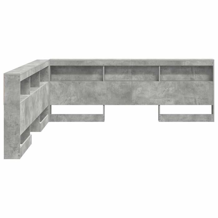 Tăblie de depozitare cu raft Gri beton 200 cm Lemn compozit - WALTI WALTI