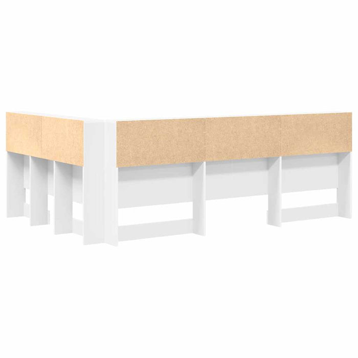 Tăblie de depozitare cu raft Alb 120 cm Lemn compozit - WALTI WALTI
