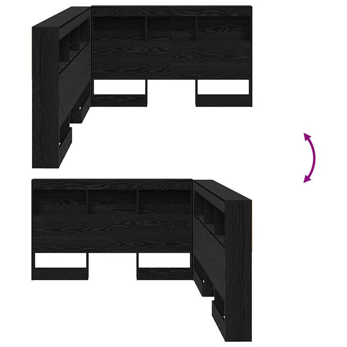 Tăblie de depozitare cu raft Stejar negru 120 cm Lemn compozit - WALTI WALTI