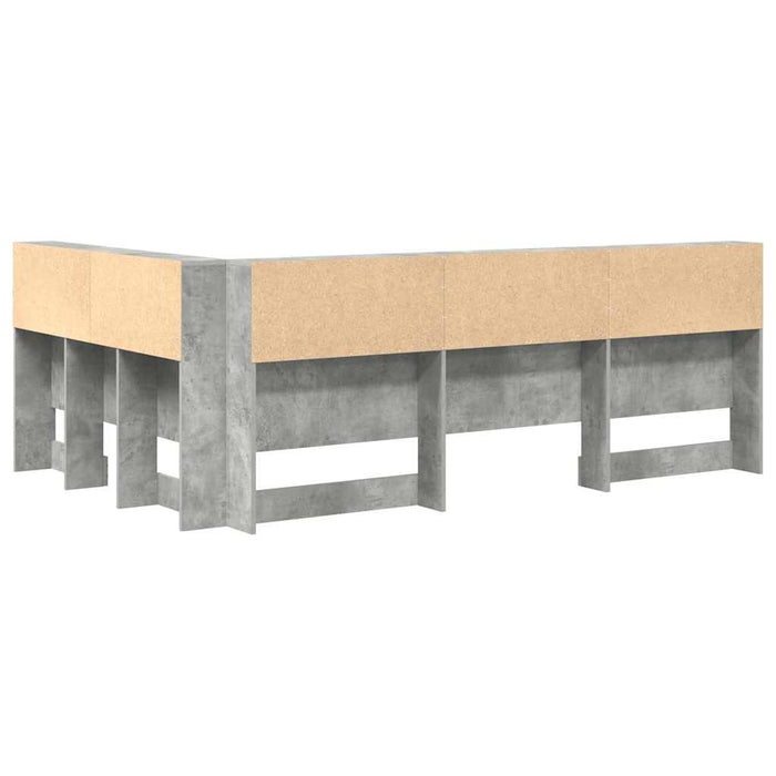 Tăblie de depozitare cu raft Gri beton 120 cm Lemn compozit - WALTI WALTI