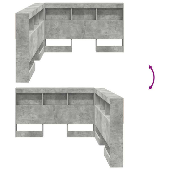 Tăblie de depozitare cu raft Gri beton 120 cm Lemn compozit - WALTI WALTI
