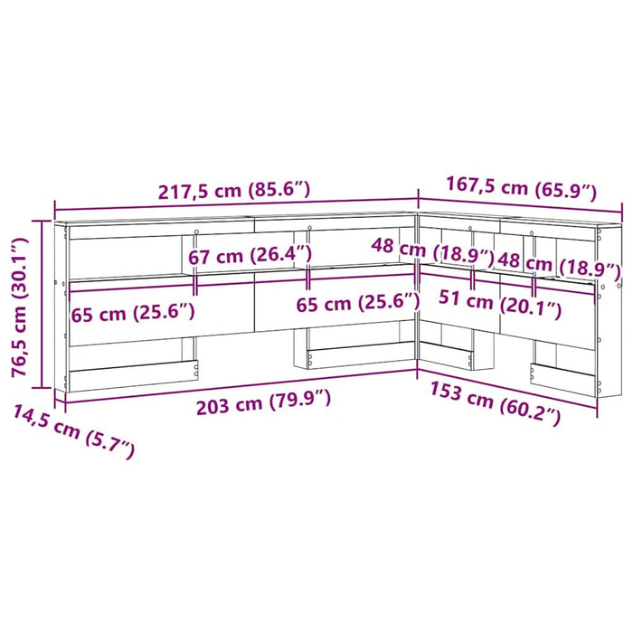 Tăblie de depozitare cu raft Stejar sonoma 150 cm Lemn compozit - WALTI WALTI