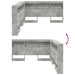 Tăblie de depozitare cu raft Gri din beton 160 cm Lemn compozit - WALTI WALTI