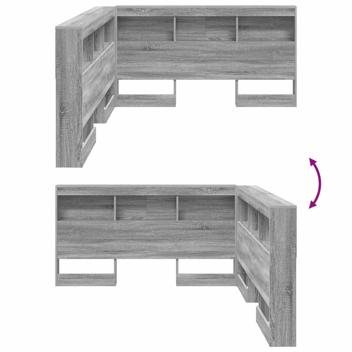 Tăblie de depozitare cu raft Gri Sonoma 160 cm Lemn compozit WALTI