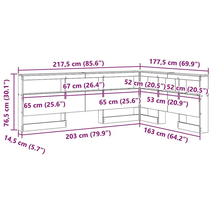 Tăblie de depozitare cu raft Lemn vechi 160 cm Lemn compozit - WALTI WALTI