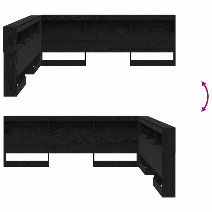 Tăblie de depozitare cu raft Stejar negru 180 cm Lemn compozit - WALTI WALTI