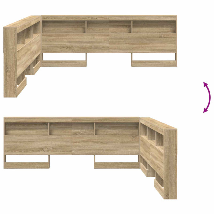 Tăblie de depozitare cu raft Stejar Sonoma 180 cm Lemn compozit - WALTI WALTI