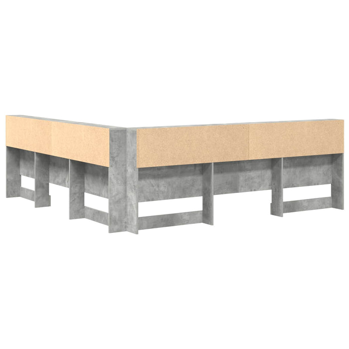 Tăblie de depozitare cu raft Gri din beton 180 cm Lemn compozit - WALTI WALTI