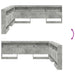 Tăblie de depozitare cu raft Gri din beton 180 cm Lemn compozit - WALTI WALTI